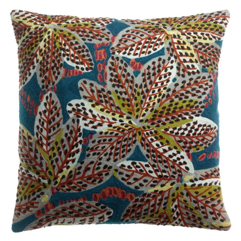 Coussin Ariane Brode Petrole — vue 1