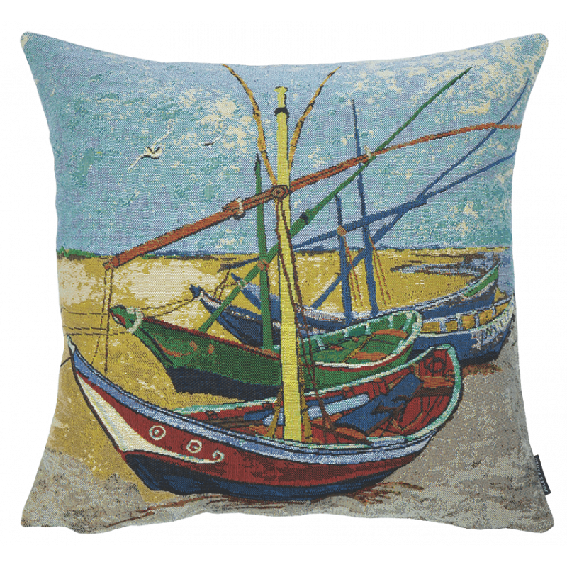 Coussin Barque de Pecheurs Sur la Plage Van Gogh — vue 1