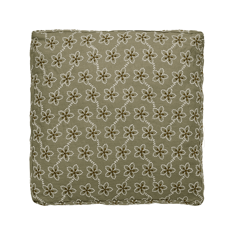 Coussin Fleur Kaki — vue 1
