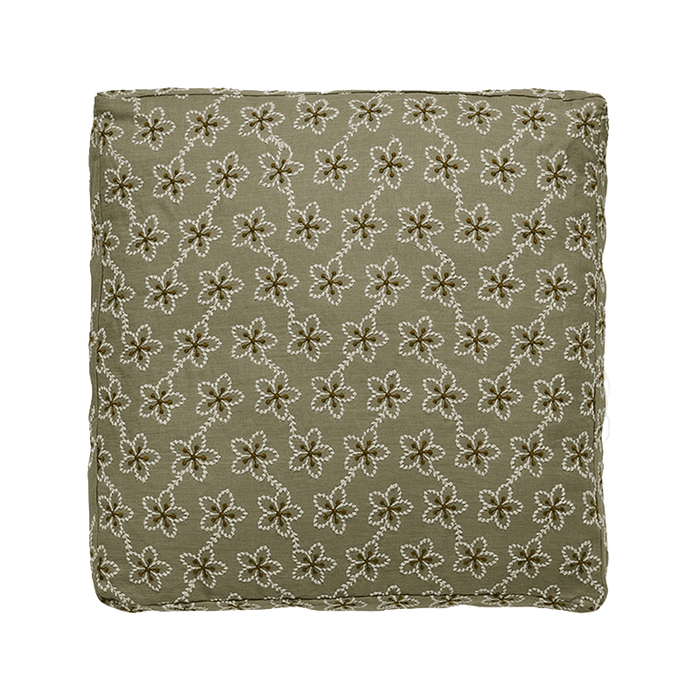 Coussin Fleur Kaki
