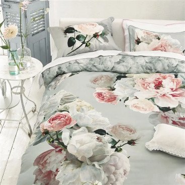 TAIE D'OREILLER PEONIA GRANDE ZINC-Designers Guild
