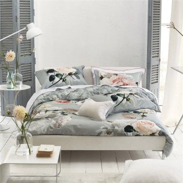 TAIE D'OREILLER PEONIA GRANDE ZINC-Designers Guild