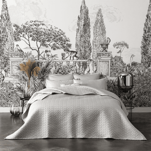 COUVRE LIT POESIE ARGENT