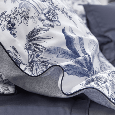 TAIE D'OREILLER RIVAGE PORCELAINE-ALEXANDRE THURP