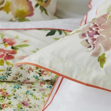 TAIE D'OREILLER FIORE D'AQUA PEONY-Designers Guild