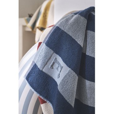 DRAP DE PLAGE JACQUARD TRANSAT MARIN ROUGE BLEU-ESSIX
