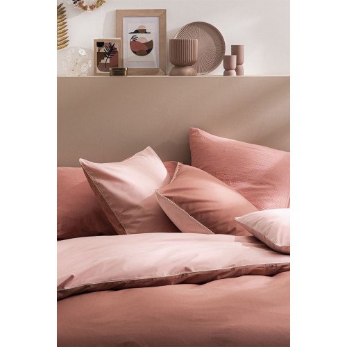 TAIE D'OREILLER BONS JOURS TERRACOTTA POUDRE