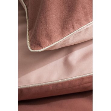 TAIE D'OREILLER BONS JOURS TERRACOTTA POUDRE-ESSIX