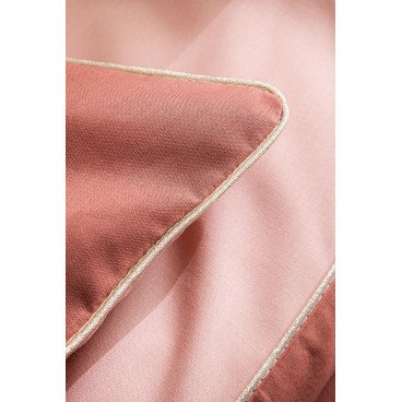 TAIE D'OREILLER BONS JOURS TERRACOTTA POUDRE-ESSIX