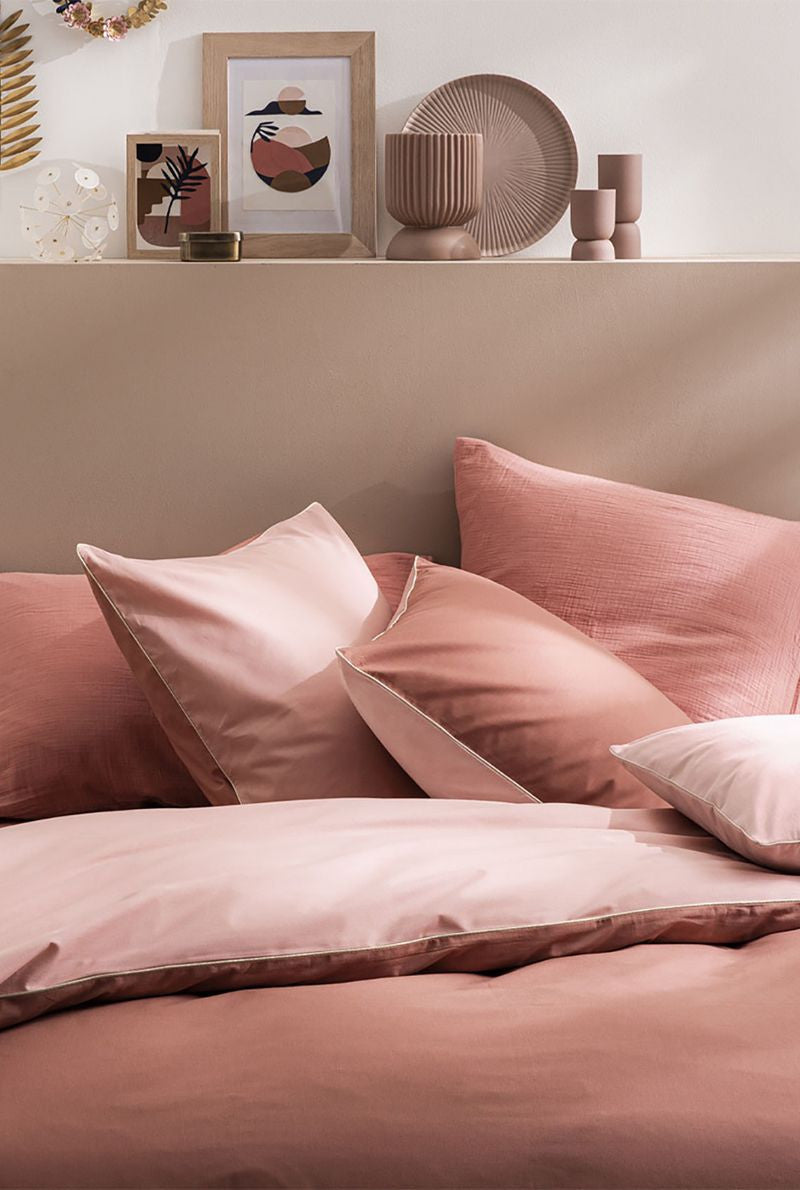 Taie d'Oreiller Bons Jours Terracotta Poudre &mdash; vue 2
