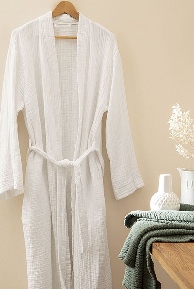Robe de Chambre Bonheur Blanc &mdash; vue 3