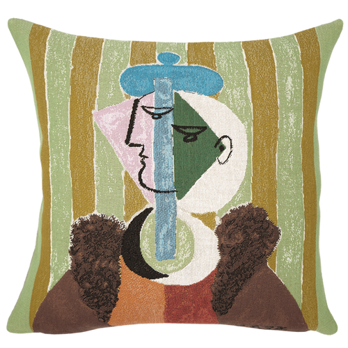 Coussin Femmes Au Beret et Col En Fourrure Picasso
