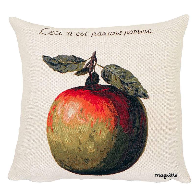 Coussin Ceci N'Est Pas Une Pomme Magritte &mdash; vue 1