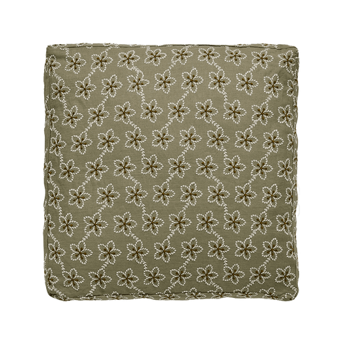 Coussin Fleur Kaki