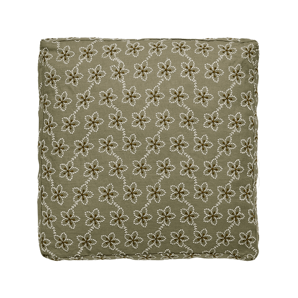 Coussin Fleur Kaki