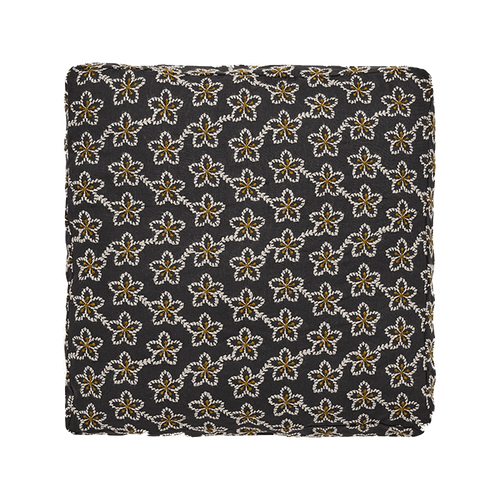 Coussin Fleur Noir