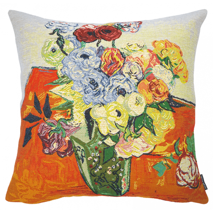 Coussin Roses et Anemones Van Gogh