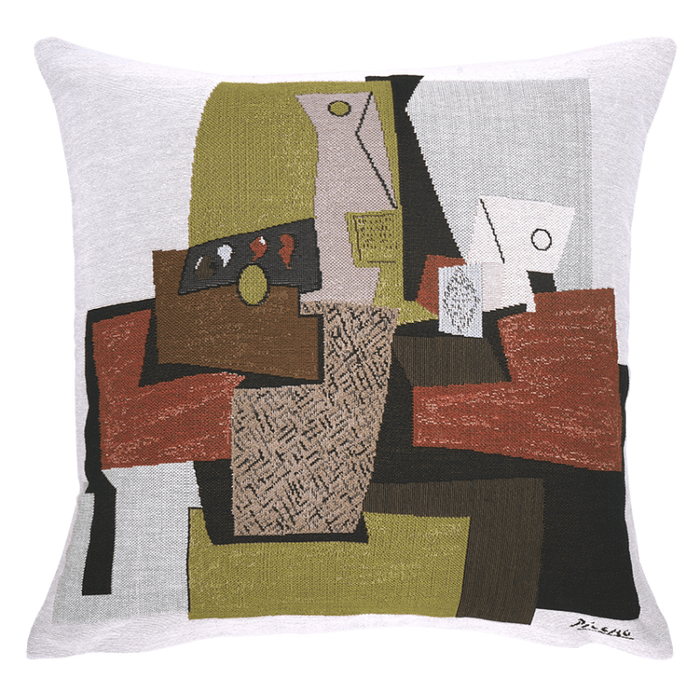 Coussin Bouteille et Paquet de Tabac Picasso
